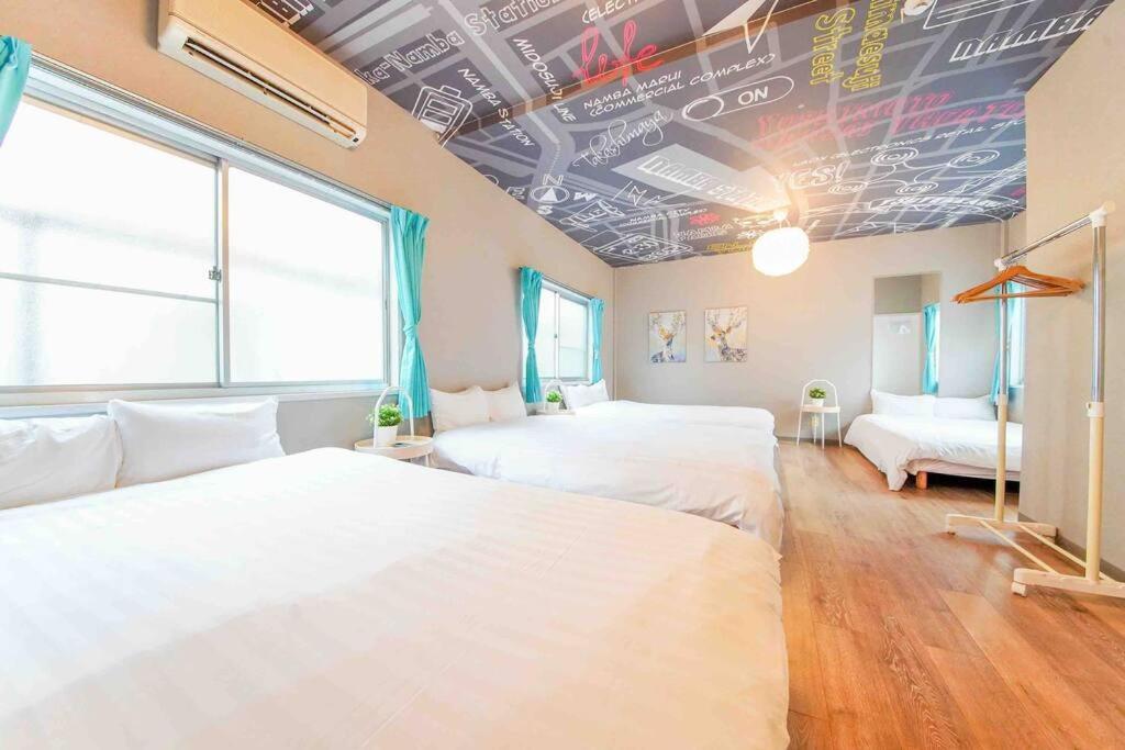 Sanacion Namba 難波千日前の5Ldk120平米 駅徒歩2分 広々バルコニーでバーベキューも可能 Apartment Osaka Exterior foto